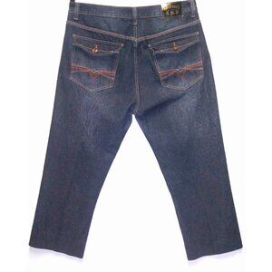 Makaveli Branded Mens Jeans Size 40/26.5 short dark wash high rise straight EUC